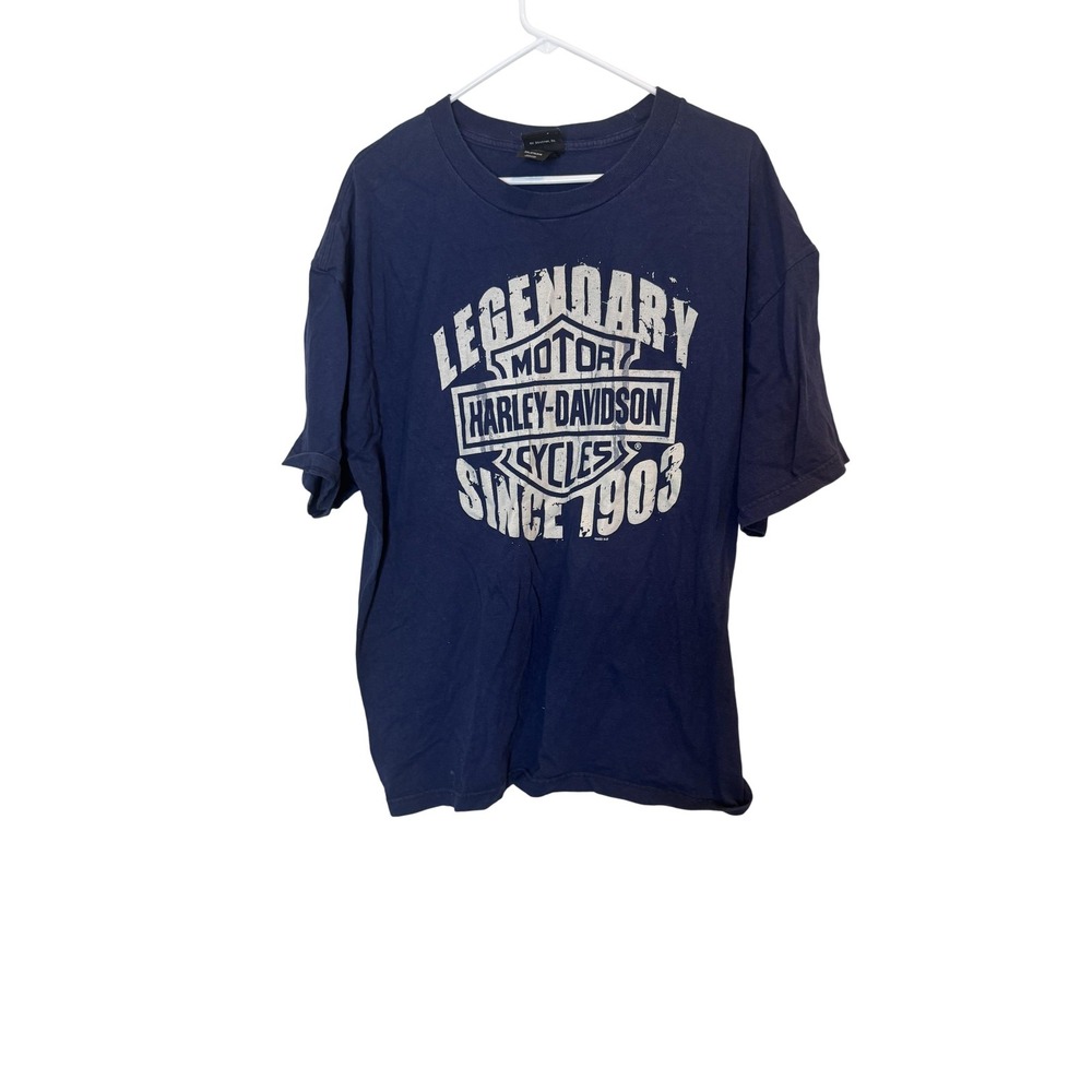 Harley-Davidson Shirt Mens‎ 2XL Blue Legendary Motorcycles 75th Anniversary 2023